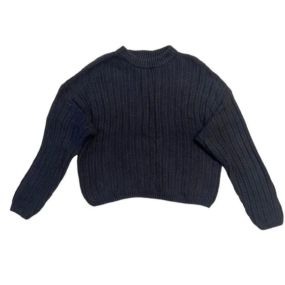 Universal Thread Women's XL Black Ribbed Knit Pullover‎ Crewneck Sweater - Picture 2 of 4